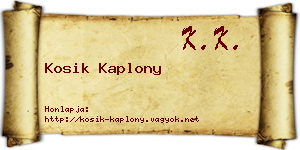 Kosik Kaplony névjegykártya